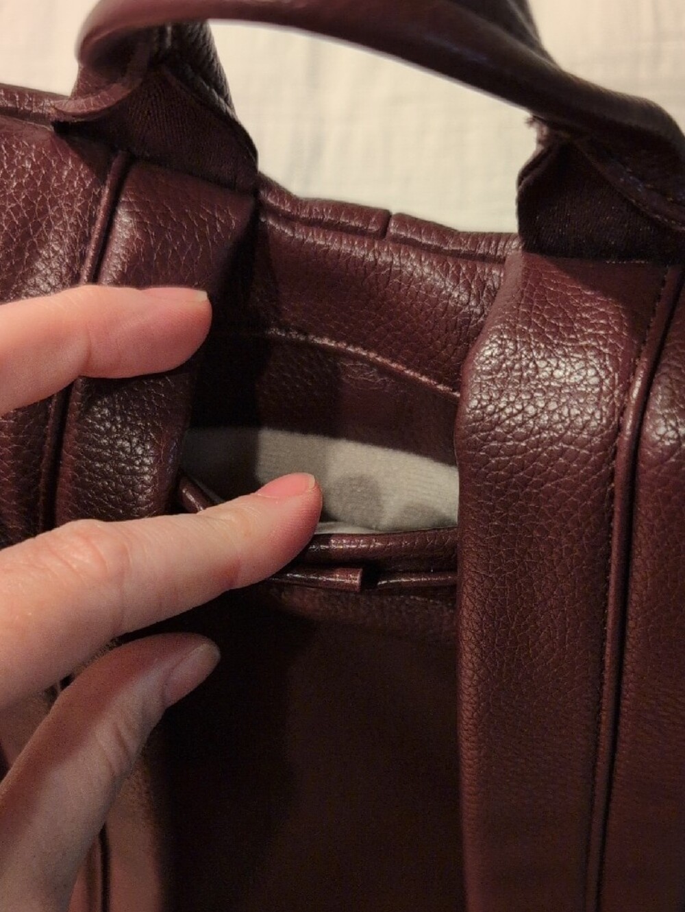 lug Quilted Backpack in Burgundy - Picture 5 of 6